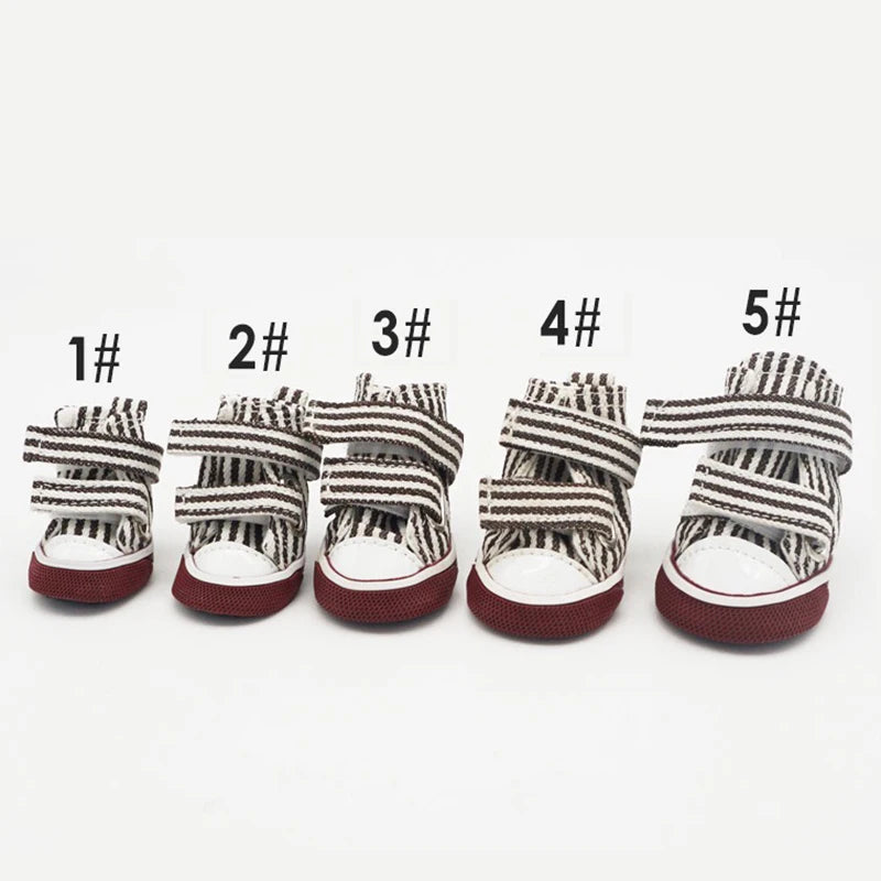 Anti-Slip Breathable Dog Sneakers - Set of 4 for Small to Medium Breeds