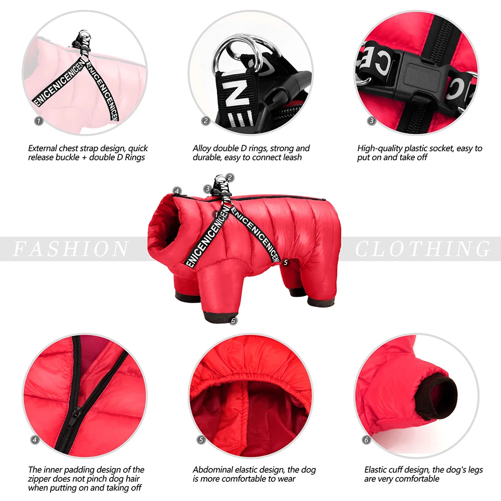 Ultra-Warm Waterproof Dog Jacket for All Sizes - Ideal for French Bulldogs