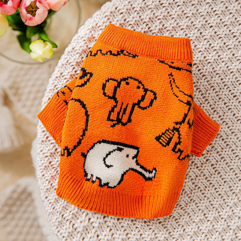 Warm Knitted Bear Print Sweater for Small Dogs - Chihuahua & Yorkie