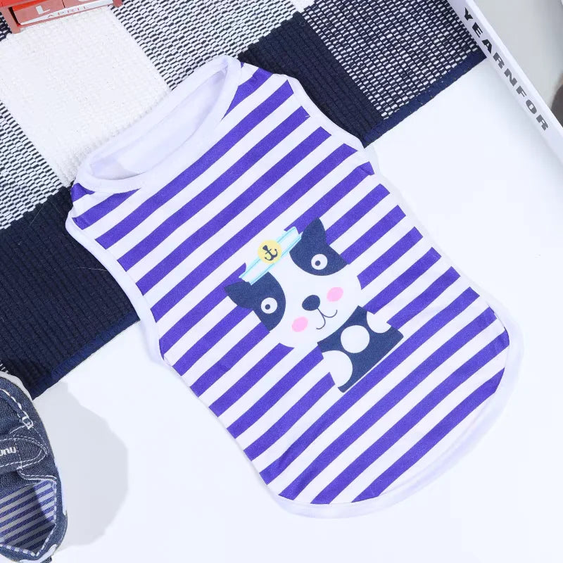 Cooling Summer Pet Vest - Breathable Cartoon Shirt for Small to Large Dogs