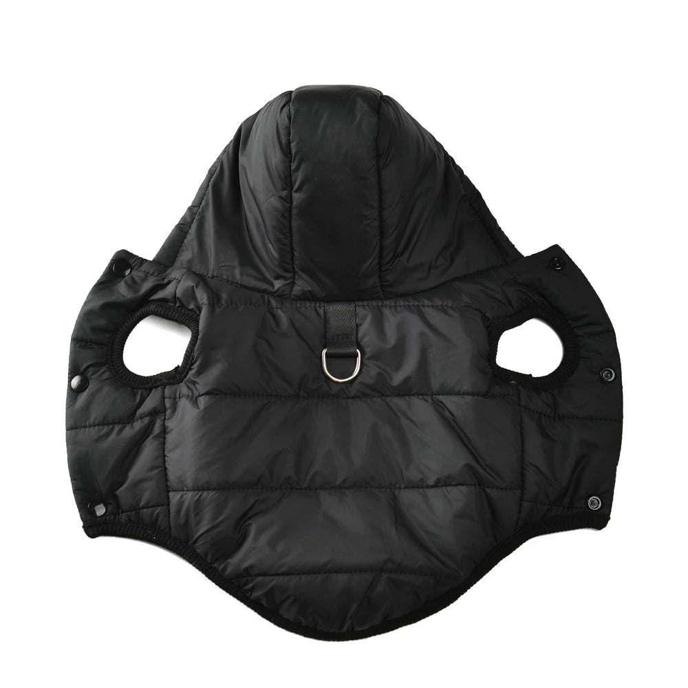 Cozy Fleece Dog Hoodie Coat with D-Ring for Small & Medium Pets