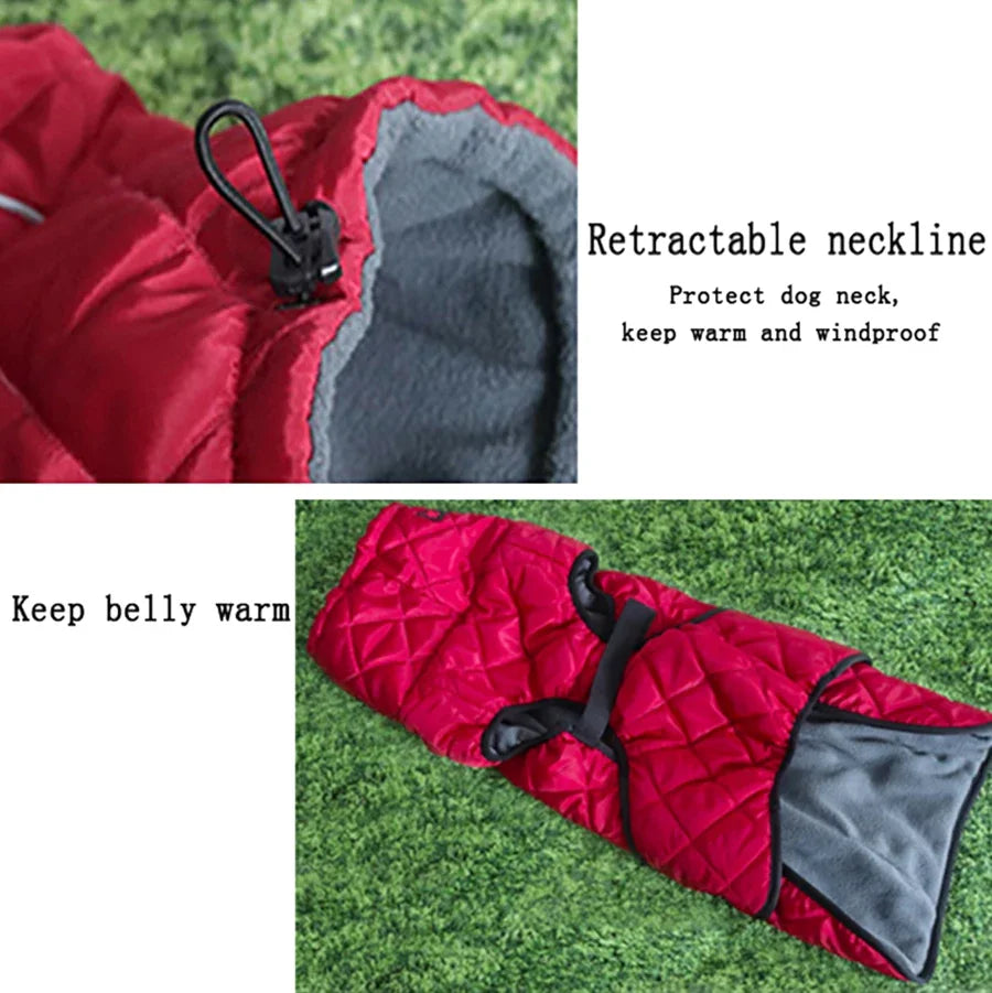 Waterproof Reflective Dog Jacket - Warm Winter Coat for Large Breeds