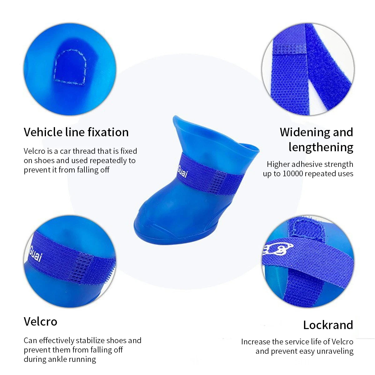 Waterproof Anti-Slip Dog Rain Boots - Durable Rubber Shoes for All Sizes