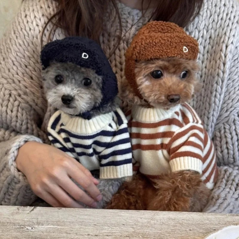 Warm Knitted Bear Print Sweater for Small Dogs - Chihuahua & Yorkie