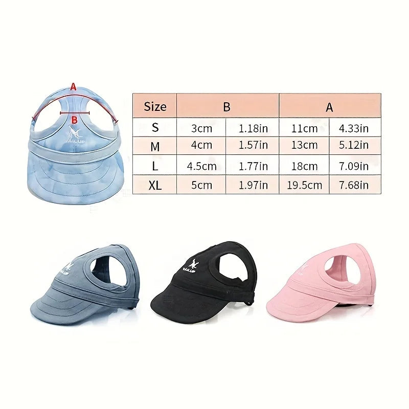 Adjustable Waterproof Dog Sun Hat with Elastic Band for All Breeds