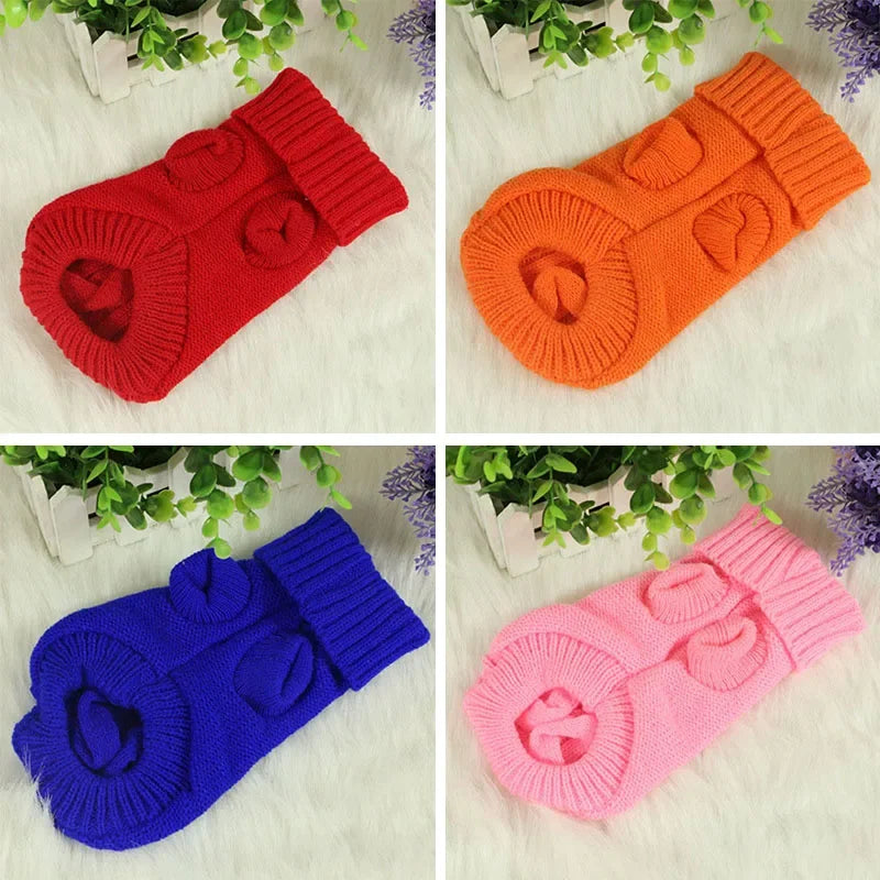 Cozy Knitted Dog Sweater for Small to Medium Breeds - Warm Winter Apparel