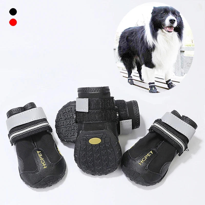 Reflective Waterproof Dog Boots for Medium to Large Dogs