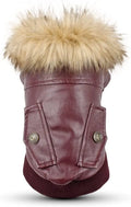Waterproof Leather Dog Coat - Stylish Winter Jacket for Small to Medium Dogs