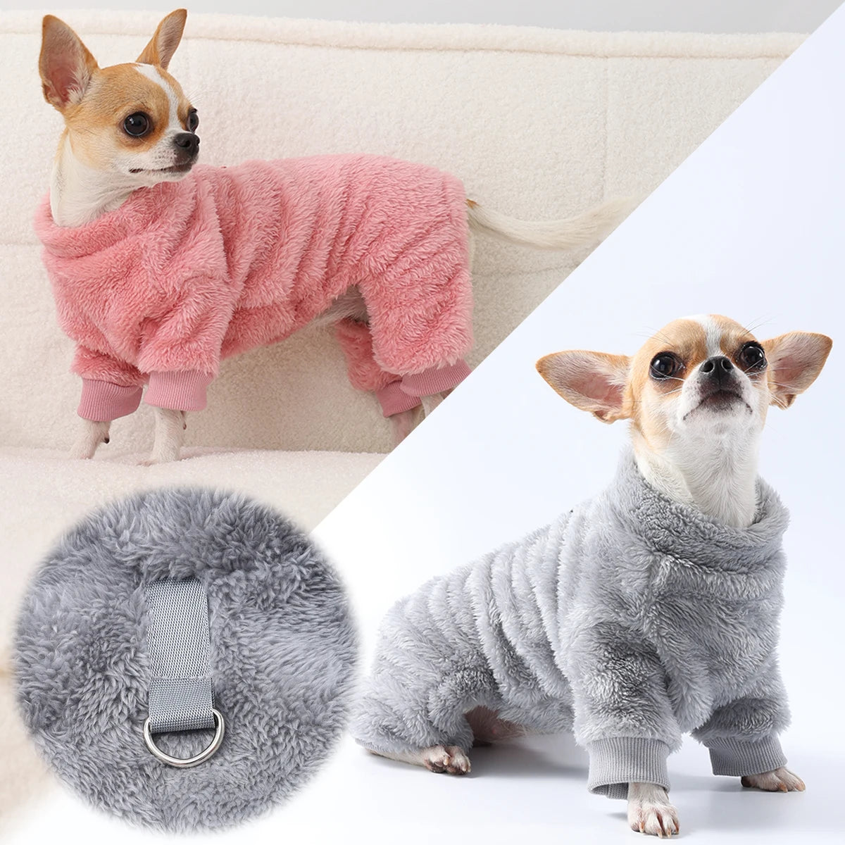 Cozy Flannel Pet Jumpsuit - Warm Winter Jacket for Small Dogs & Cats