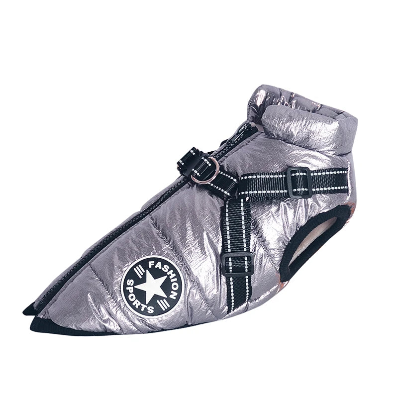 Waterproof Winter Dog Jacket with Harness - Warm & Reflective Coat