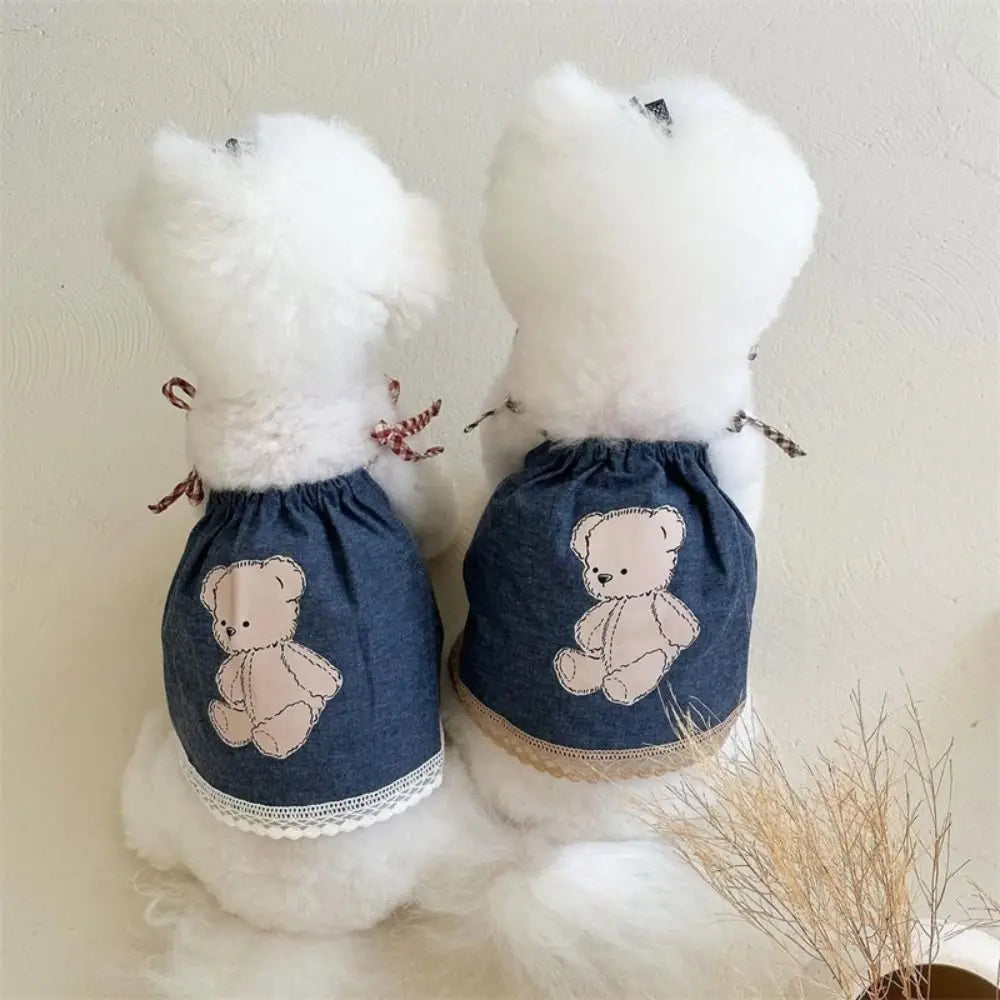 Adorable Breathable Dog Princess Dress - Cotton Blend for Summer