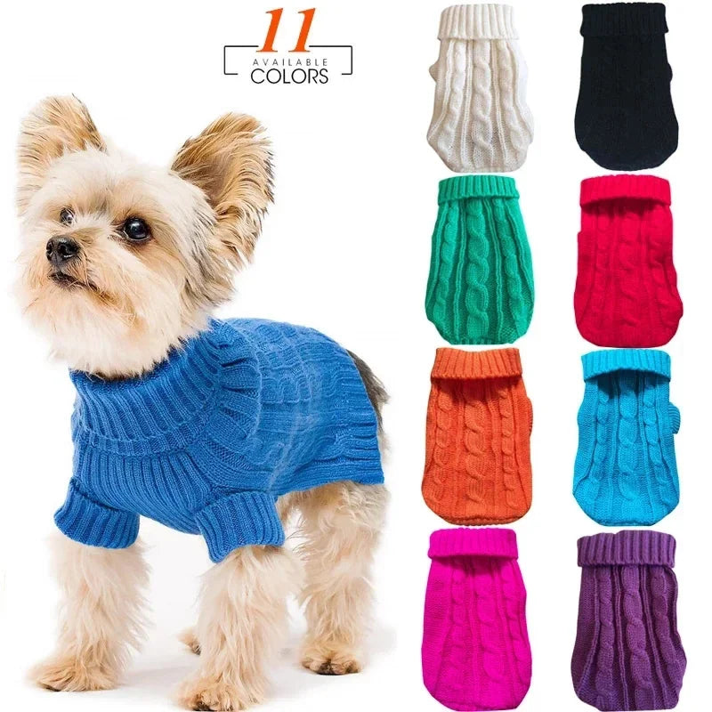 Cozy Knitted Dog Sweater for Small to Medium Breeds - Warm Winter Apparel