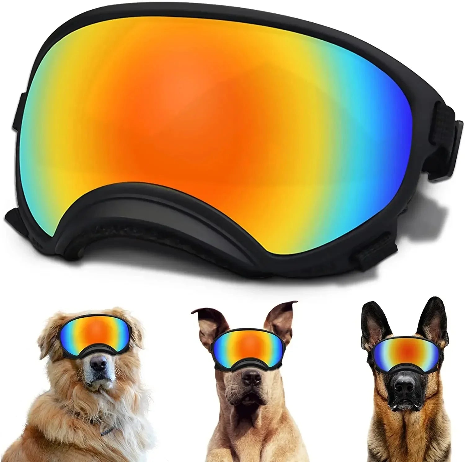 ATUBAN Anti-UV Dog Goggles - Durable, Adjustable Sunglasses for Large Breeds