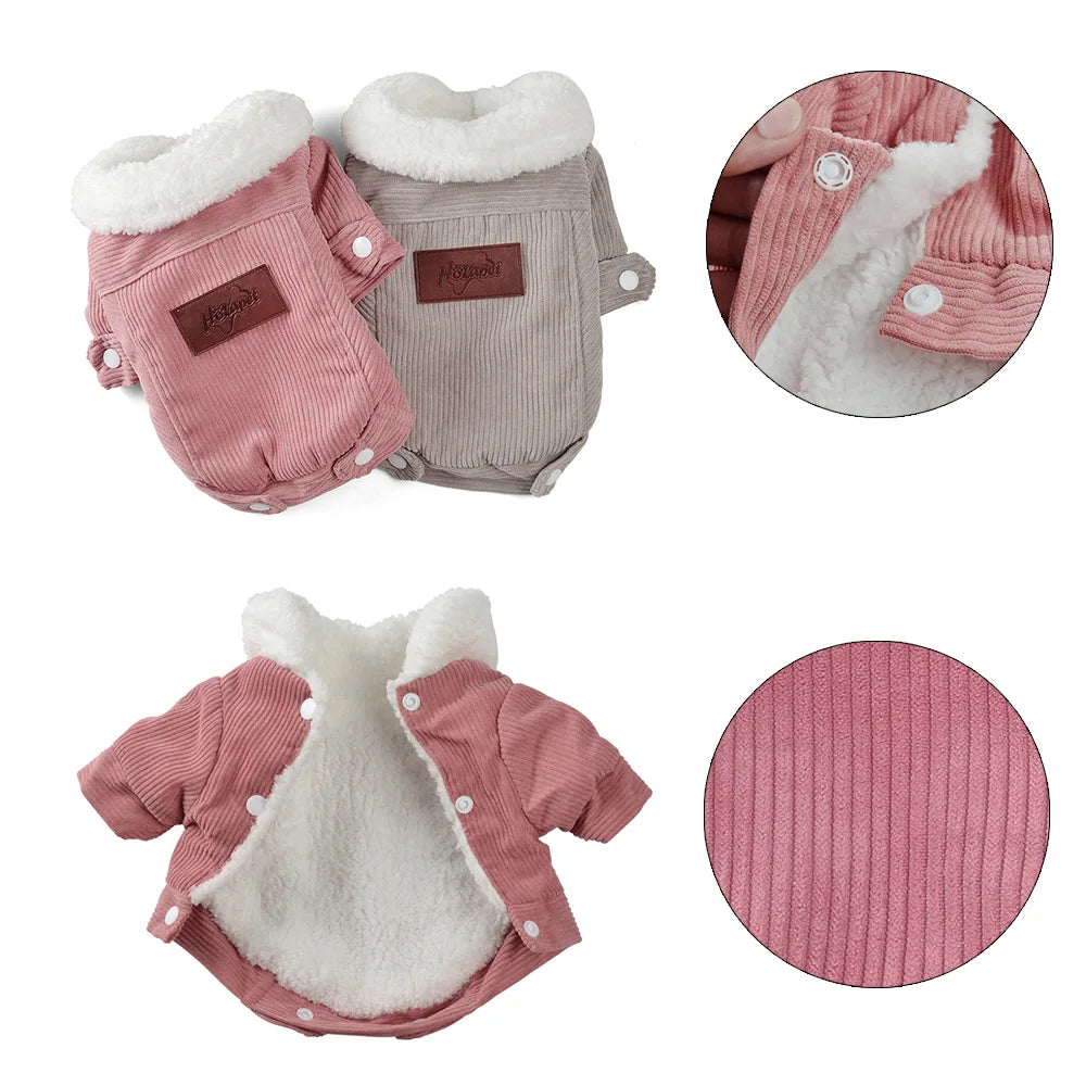 Cozy Fleece Dog Jacket - Warm Winter Coat for Small & Medium Pets