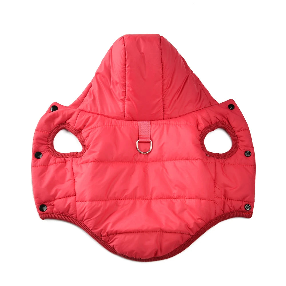 Cozy Fleece Dog Hoodie Coat with D-Ring for Small & Medium Pets