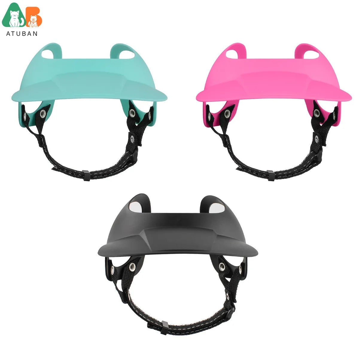 ATUBAN Adjustable Dog Visor Hat with Ear Holes for Sun Protection