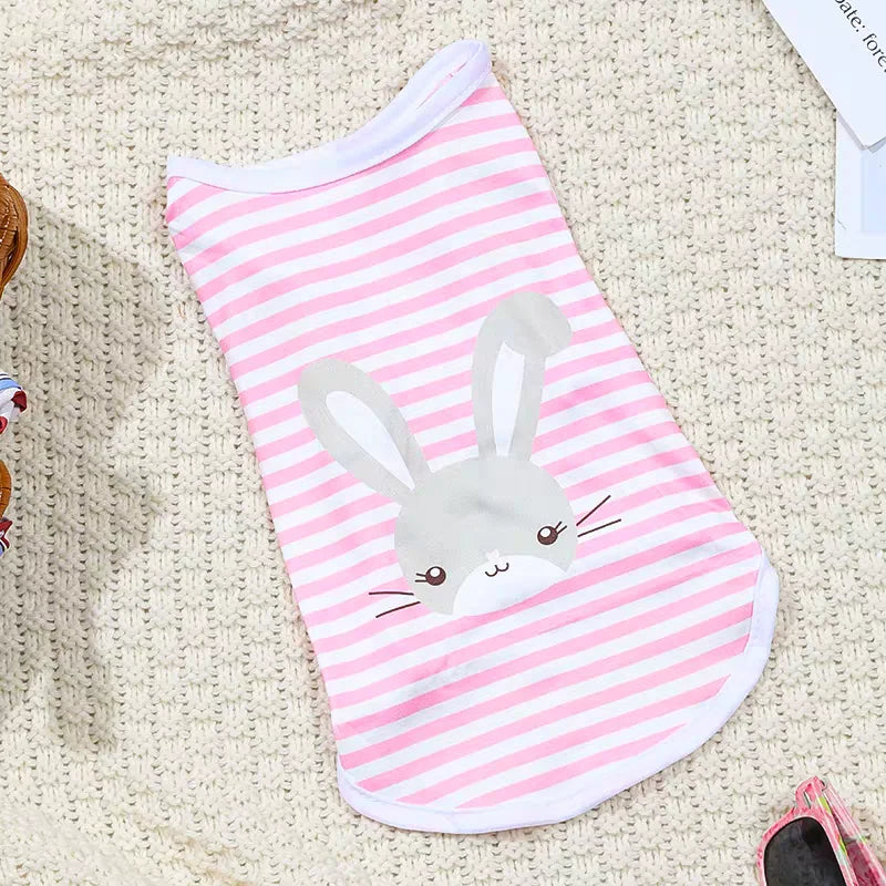 Cooling Summer Pet Vest - Breathable Cartoon Shirt for Small to Large Dogs