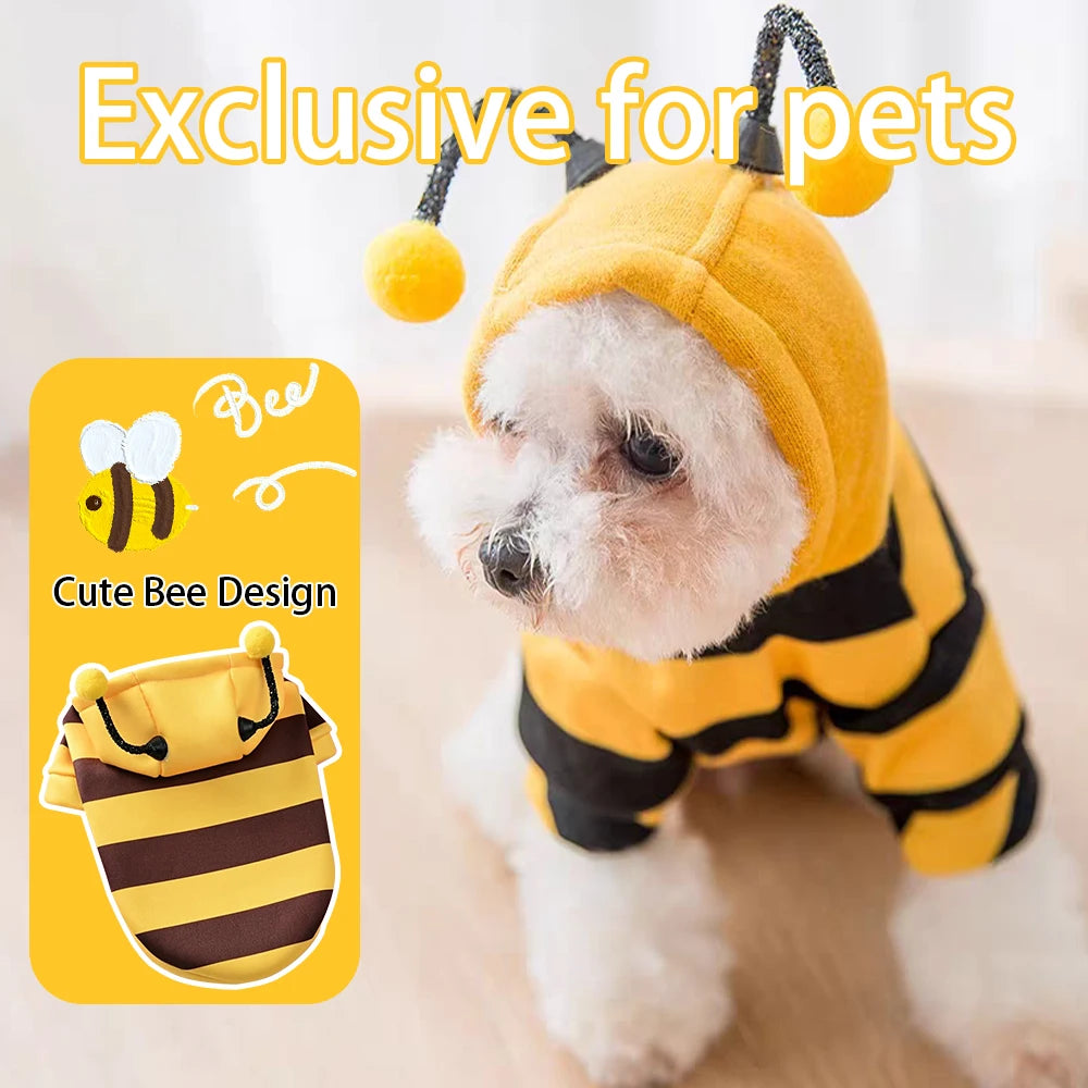 Warm Bee Costume Pet Hoodie - Cozy Halloween & Daily Wear for Dogs & Cats