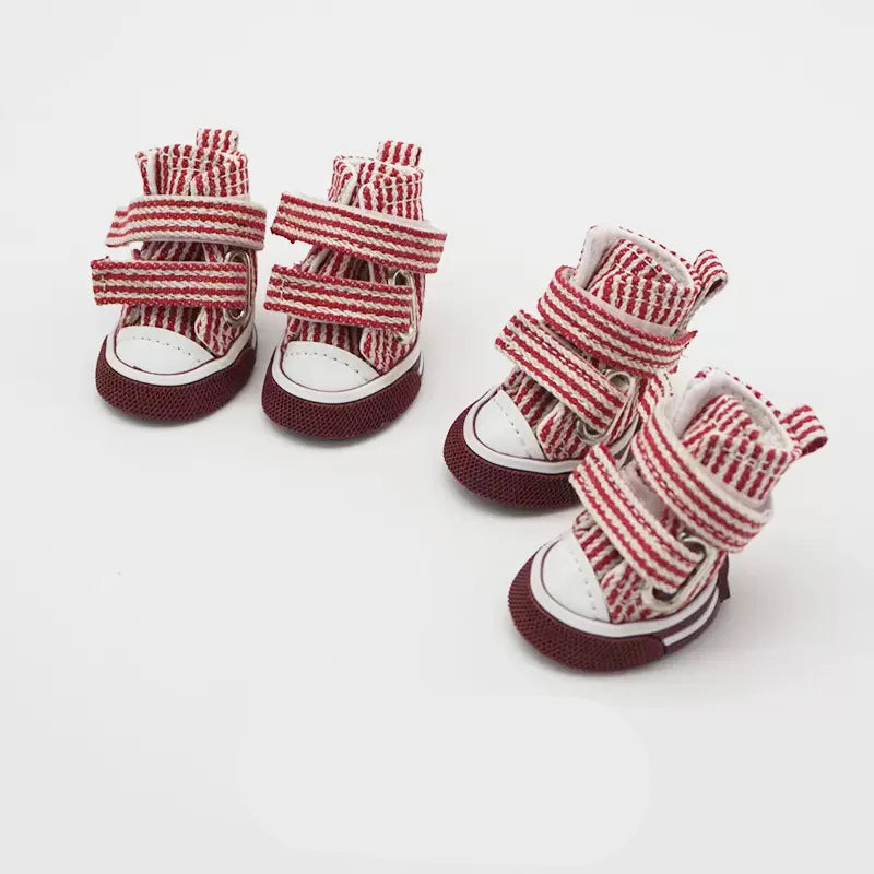 Anti-Slip Breathable Dog Sneakers - Set of 4 for Small to Medium Breeds