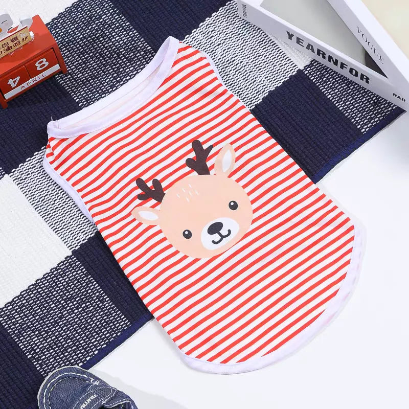 Cooling Summer Pet Vest - Breathable Cartoon Shirt for Small to Large Dogs