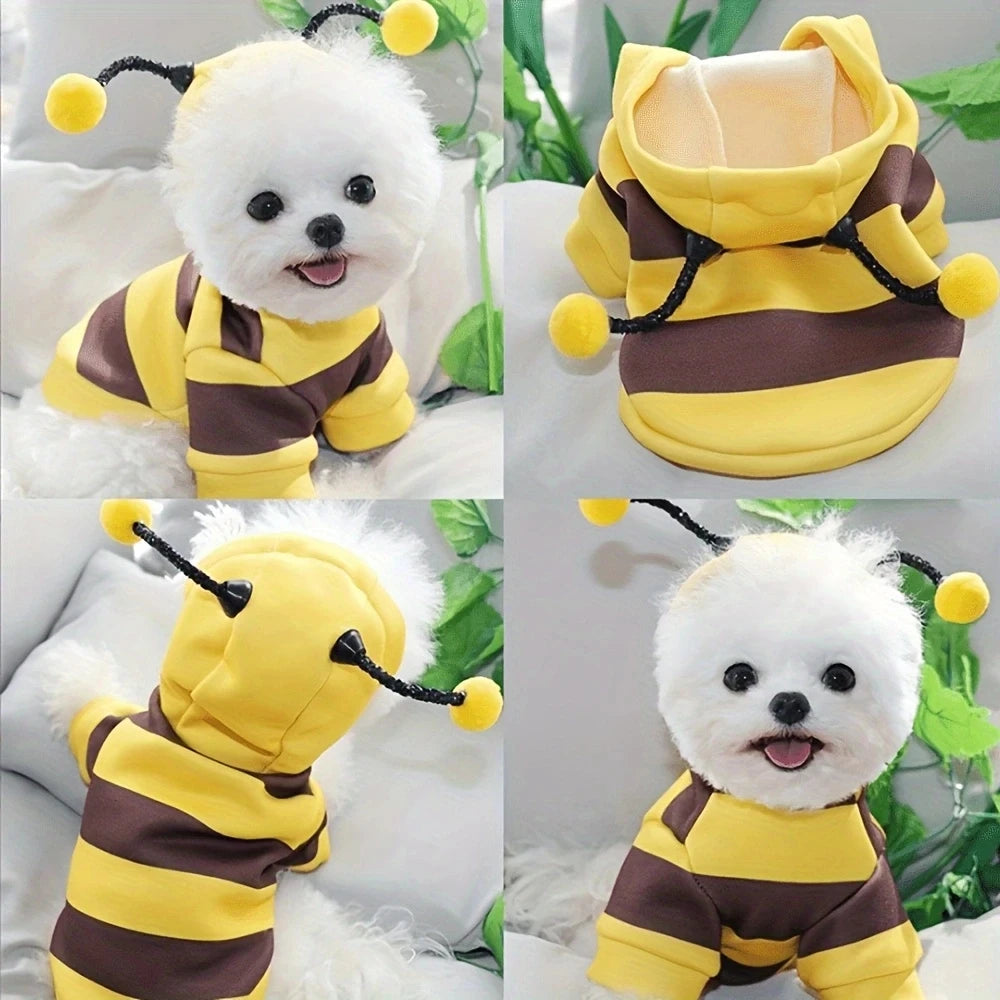 Warm Bee Costume Pet Hoodie - Cozy Halloween & Daily Wear for Dogs & Cats