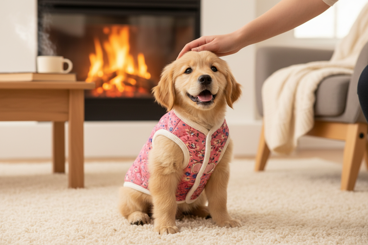 Floral Fleece Puppy Vest Dog